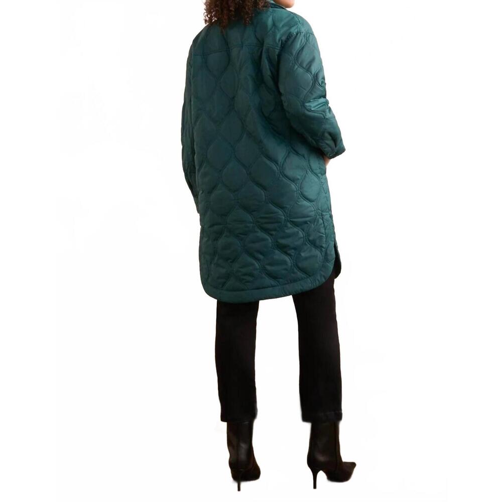 NEW TRIBAL long quilted button-up jacket with pockets in opal green - Picture 4 of 4